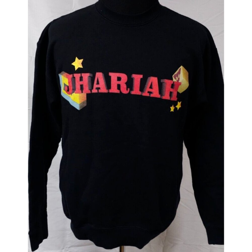 Jhariah Clare Mens Small Black Music Artist Heavyweight Crewneck Star Sweatshirt